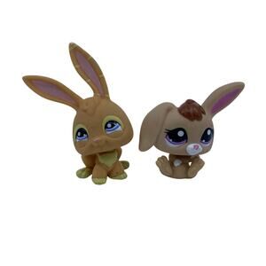 Littlest Pet Shop LPS Bunny Rabbit Lot #982 & #1565 Hasbro Authentic Figures